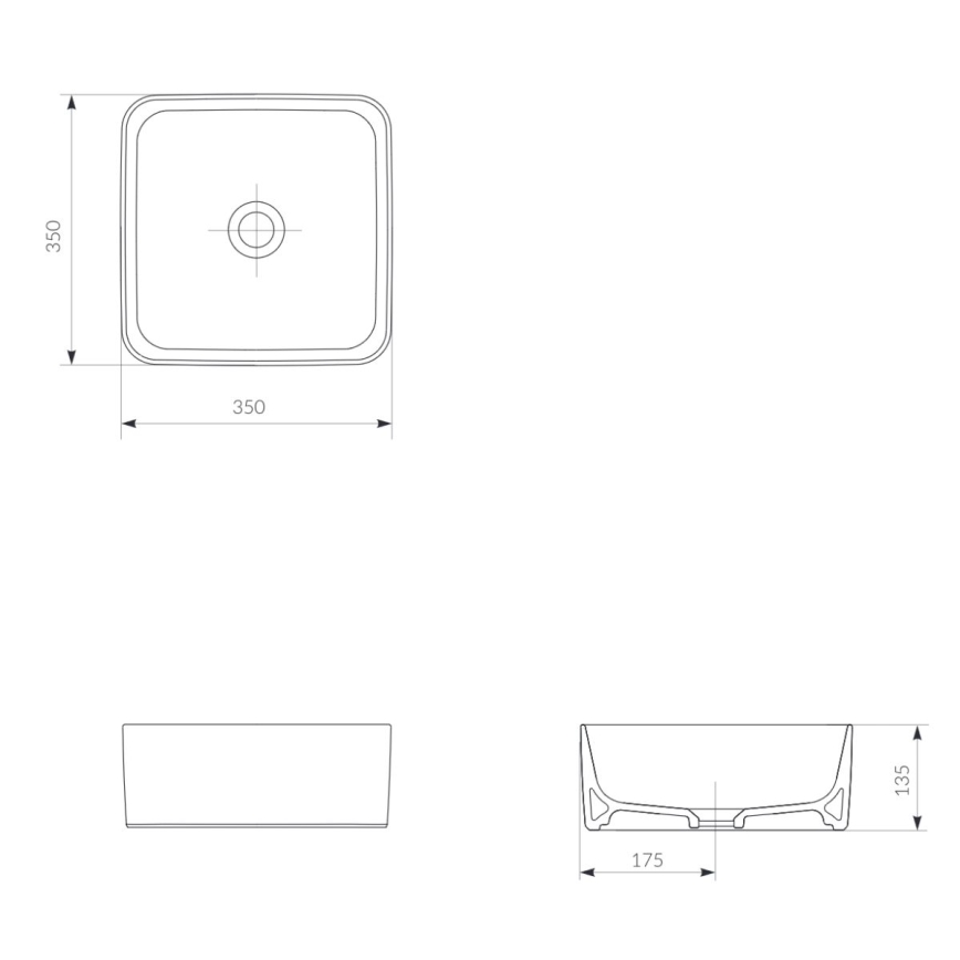 Cersanit K114-007-ECO - Opzetwastafel CREA 35x35 cm keramiek/glanzend wit
