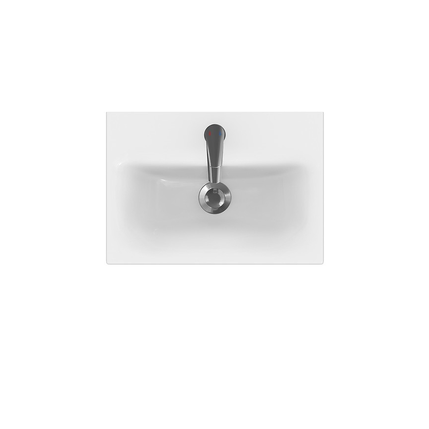 Cersanit K116-008 - MODUO SLIM 35x50 cm wastafel voor op het blad of wandmontage, keramiek, glanzend wit