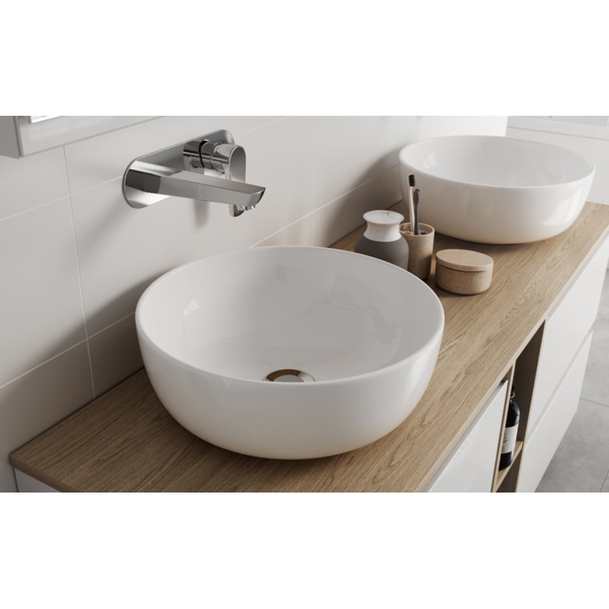 Cersanit K116-047-ECO - Opzetwastafel MODUO Ø 35 cm keramiek/hoogglans wit