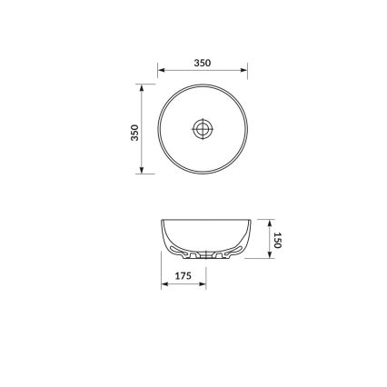 Cersanit K116-047-ECO - Opzetwastafel MODUO Ø 35 cm keramiek/hoogglans wit