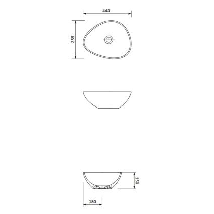 Cersanit K116-051 - Opbouwwastafel MODUO 35,5x44 cm keramiek/glanzend wit