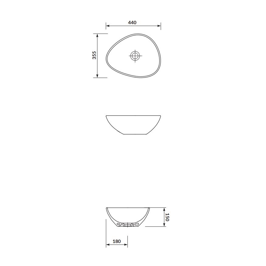 Cersanit K116-051 - Opbouwwastafel MODUO 35,5x44 cm keramiek/glanzend wit