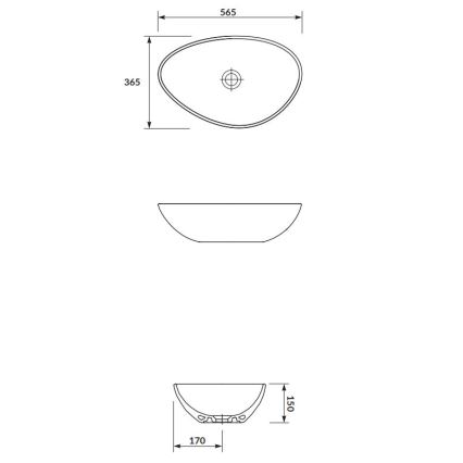 Cersanit K116-052 - Opbouwwastafel MODUO 36,5x56,5 cm keramiek/glanzend wit