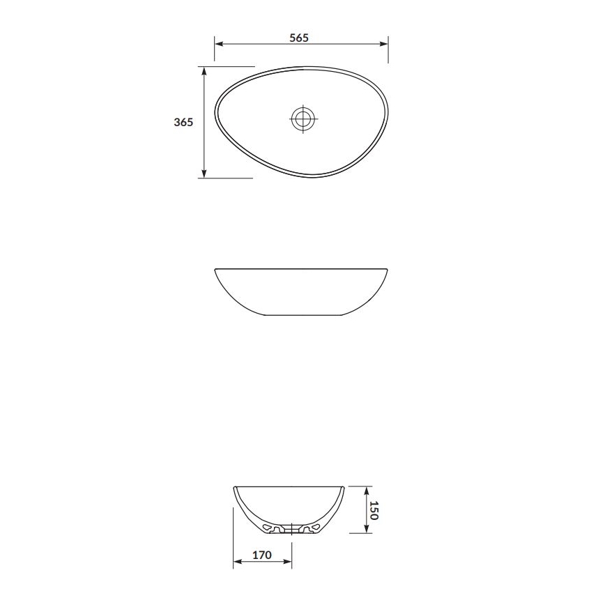 Cersanit K116-052 - Opbouwwastafel MODUO 36,5x56,5 cm keramiek/glanzend wit