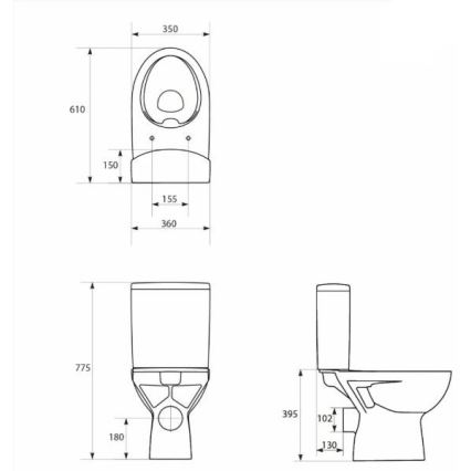Cersanit K27-062 - Staande toilet PARVA keramiek/wit