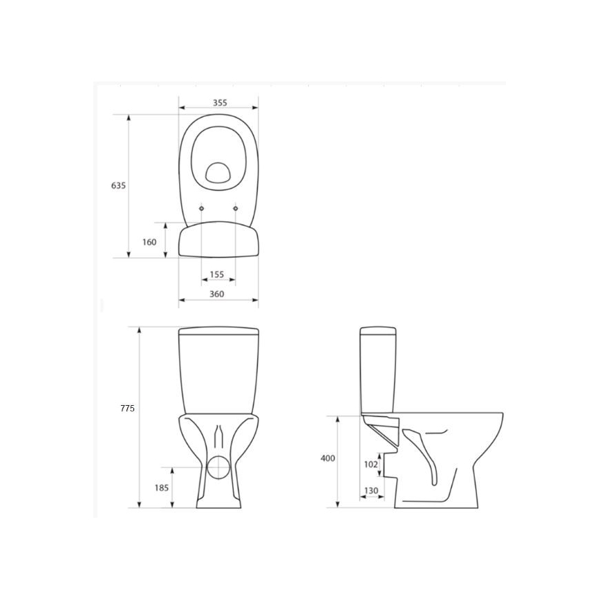 Cersanit K667-052 - Staande toilet met toiletzitting ARTECO keramiek/wit