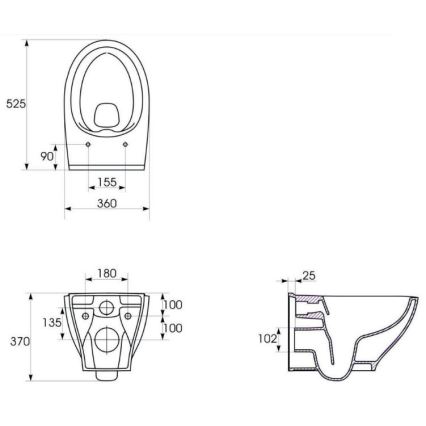 Cersanit K701-147 - Hangend toilet met toiletbril SAVIO keramiek/wit