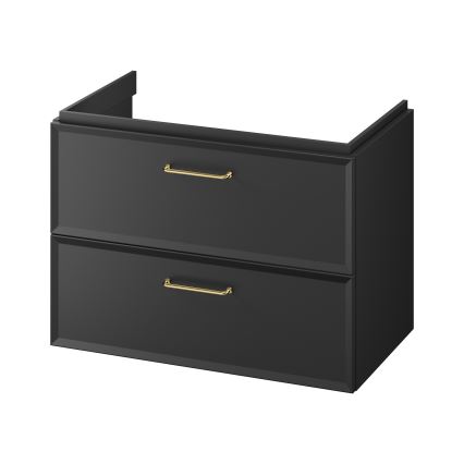 Cersanit S1017-003 - Wandhangend badkamermeubel MILLE voor onder de wastafel 80x55x45 cm zwart