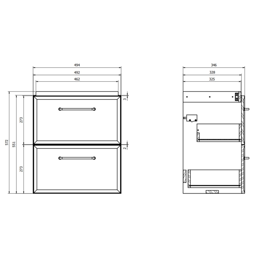 Cersanit S1021-007 - Wandgemonteerde badkamerkast onder de wastafel MILLE SLIM 50x35 cm mintgroen