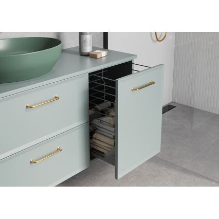 Cersanit S1022-010 - Hangende badkamerkast met wasmand MILLE 40x55x45 cm mintgroen