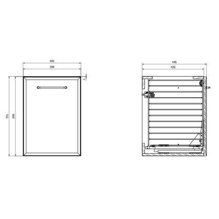 Cersanit S1022-011 - Hangende badkamerkast met geïntegreerde wasmand MILLE 40x55x45 cm wit