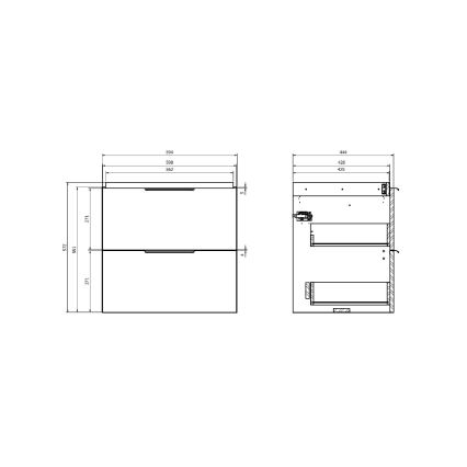 Cersanit S598-046-DSM - Hangend wastafelonderkast MALIKA 60x45 cm, wit