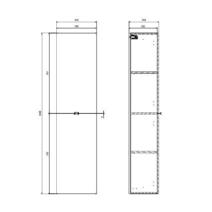 Cersanit S598-049-DSM - Hangende badkamerkast MALIKA 160x40 cm eiken