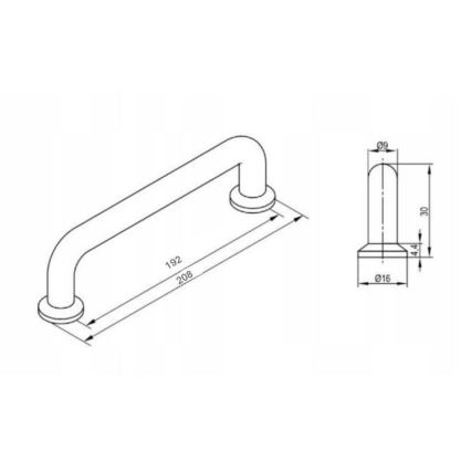 Cersanit S599-0183 - meubelgreep MILLE 20x3 cm glanzend chroom