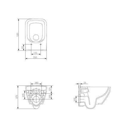Cersanit S701-213-ECO - Hangend toilet CREA met zitting, keramiek/wit
