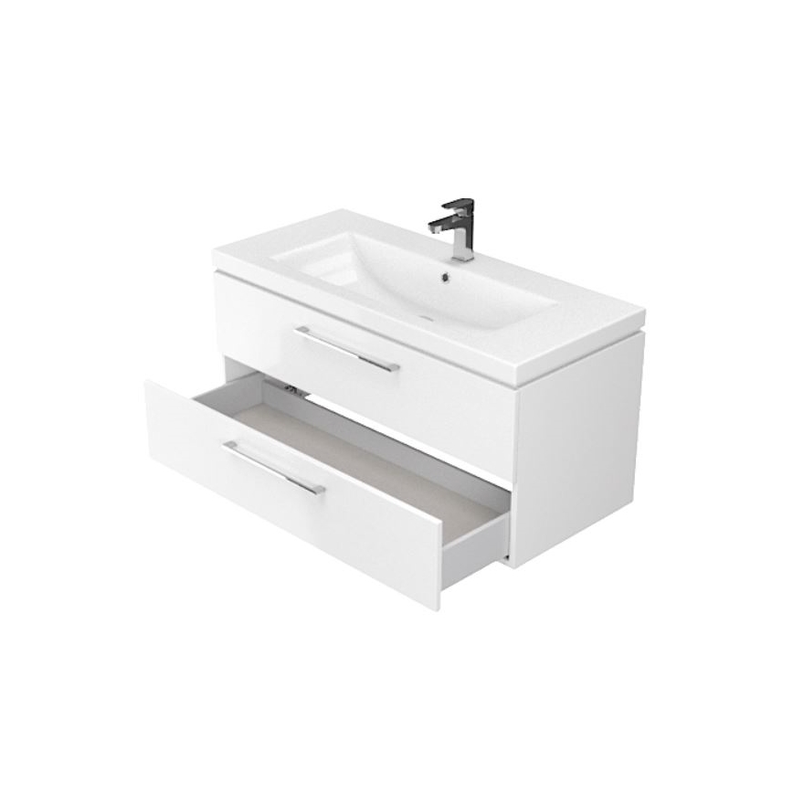 Cersanit S801-149-DSM - Hangende badkamerskast met wastafel ELODY 46x80 cm wit