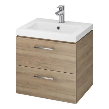 Cersanit S801-153-DSM - Hangend badkamermeubel met geïntegreerde wastafel LARA COMO 50x40 cm, walnoot