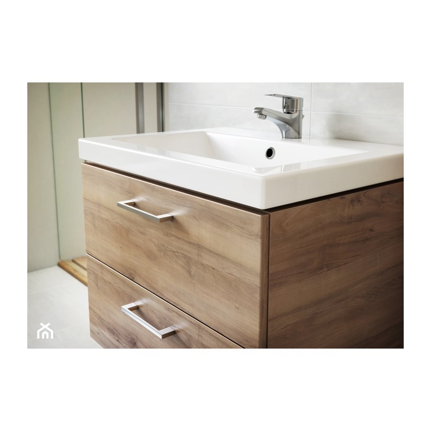 Cersanit S801-153-DSM - Hangende badkamerskast met wastafel ELIS 46x50 cm notenhout