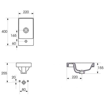 Cersanit S801-218-DSM - Hangend badkamermeubel met wastafel MODUO SLIM 40 cm hoogglans wit