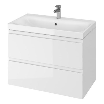 Cersanit S801-221-DSM - Hangende badkamerskast met wastafel MEDDIE 62x80 cm glanzend wit