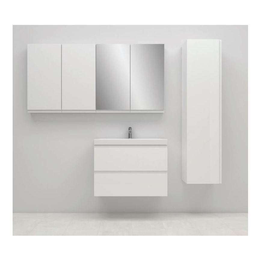 Cersanit S801-221-DSM - Hangende badkamerskast met wastafel MEDDIE 62x80 cm glanzend wit