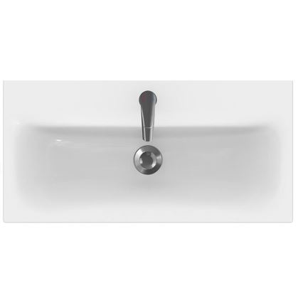 Cersanit S801-221-DSM - Hangende badkamerskast met wastafel MEDDIE 62x80 cm glanzend wit