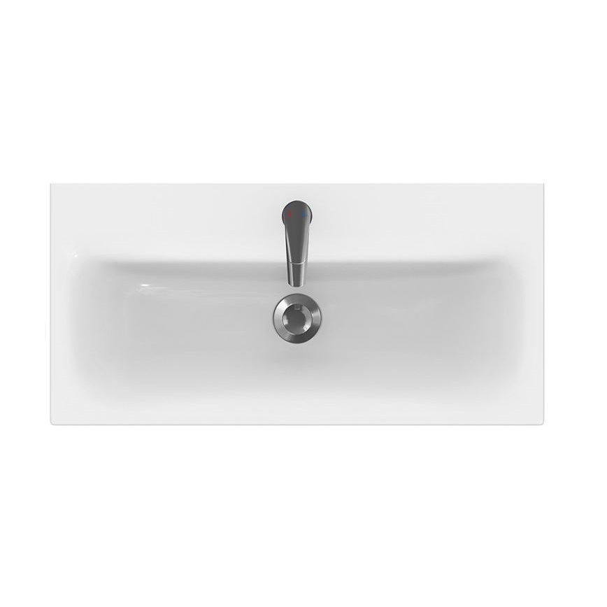 Cersanit S801-221-DSM - Hangende badkamerskast met wastafel MEDDIE 62x80 cm glanzend wit