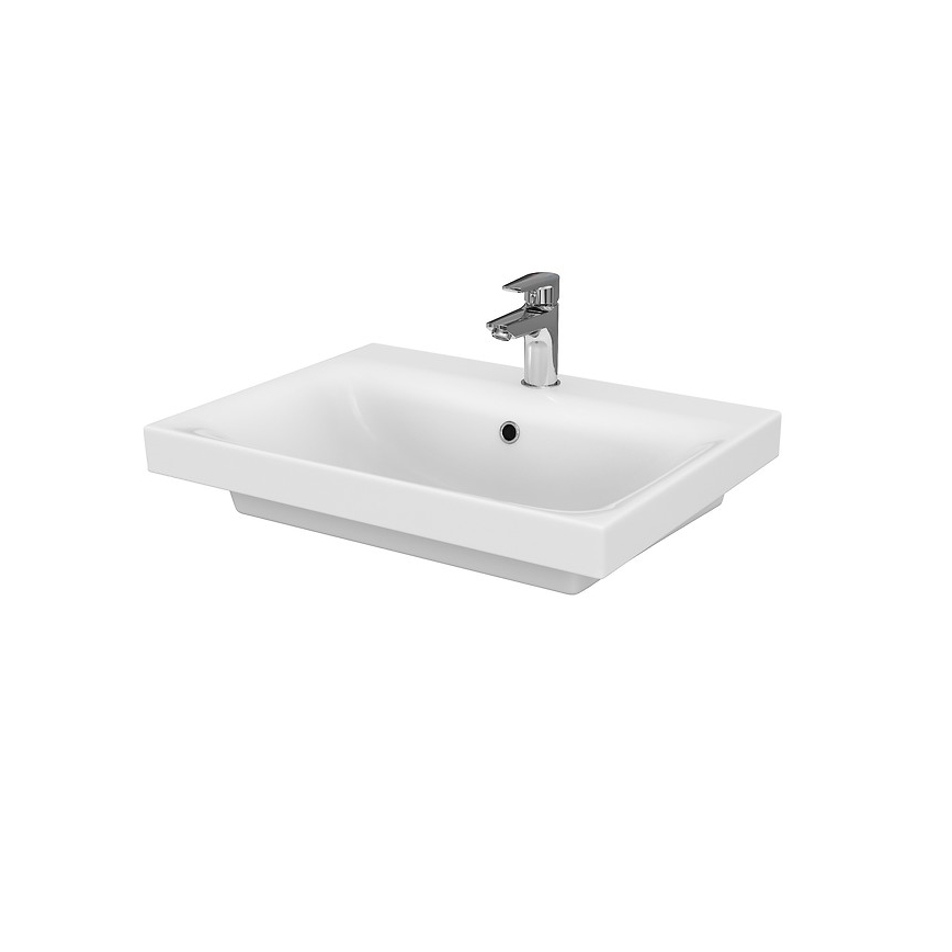 Cersanit S801-223-DSM - Hangende badkamerkast met wastafel MODUO 60x57x45 cm hoogglans wit
