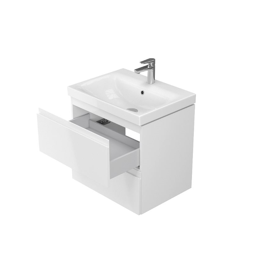 Cersanit S801-223-DSM - Hangende badkamerkast met wastafel MODUO 60x57x45 cm hoogglans wit