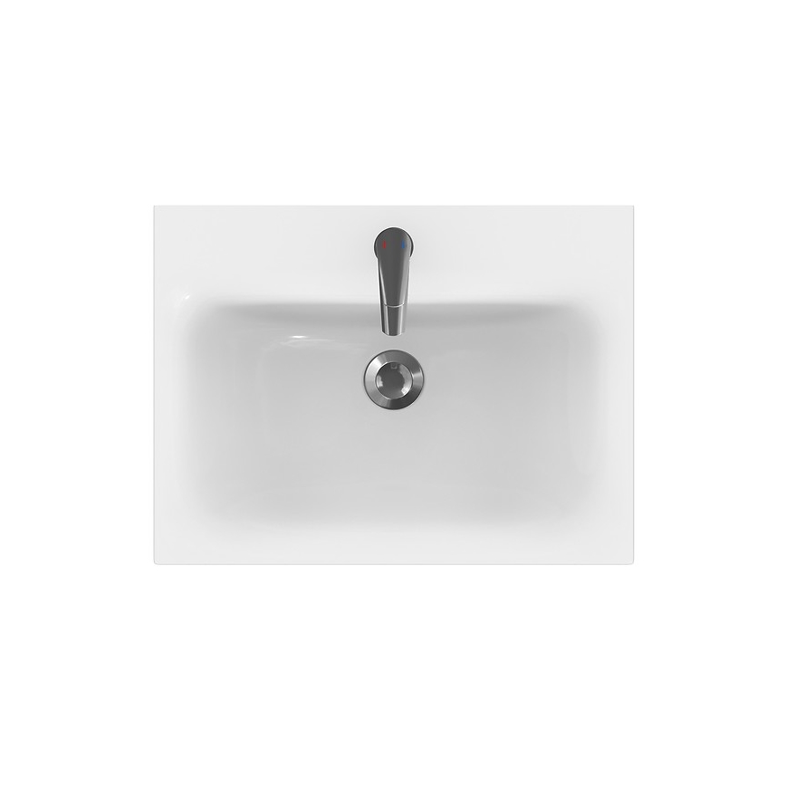 Cersanit S801-223-DSM - Hangende badkamerskast met wastafel MEDDIE 62x60 cm glanzend wit