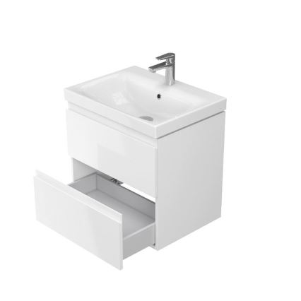 Cersanit S801-223-DSM - Hangende badkamerskast met wastafel MEDDIE 62x60 cm glanzend wit