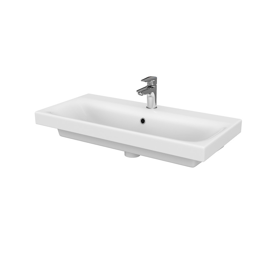Cersanit S801-225-DSM - Hangende badkamerskast met wastafel MEDA SLIM 62x80 cm glanzend wit