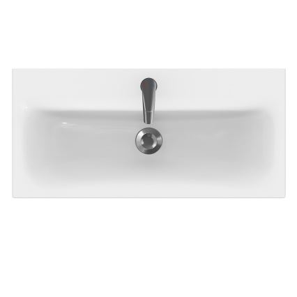 Cersanit S801-225-DSM - Hangende badkamerskast met wastafel MEDA SLIM 62x80 cm glanzend wit