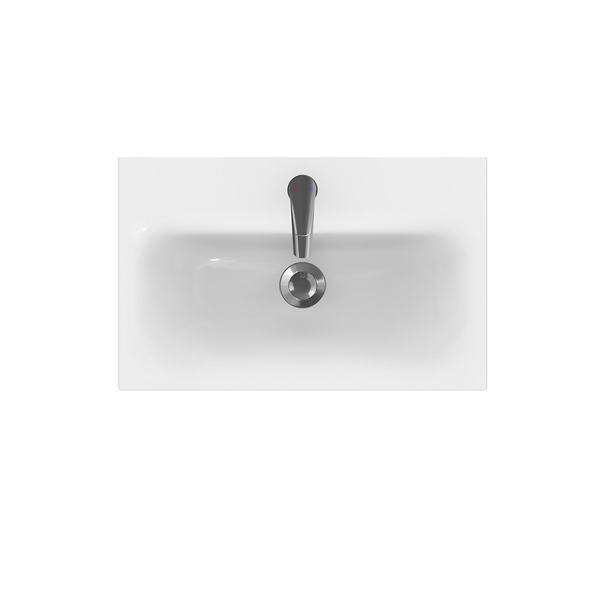 Cersanit S801-227-DSM - Hangende badkamerskast met wastafel MEDA SLIM 62x60 cm glanzend wit