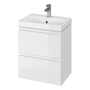 Cersanit S801-229-DSM - Hangende badkamerskast met wastafel MEDA SLIM 62x50 cm glanzend wit