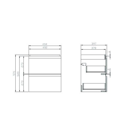 Cersanit S801-312-ECO - Hangend badkamermeubel met wastafel MODUO 50x57x40 cm wit