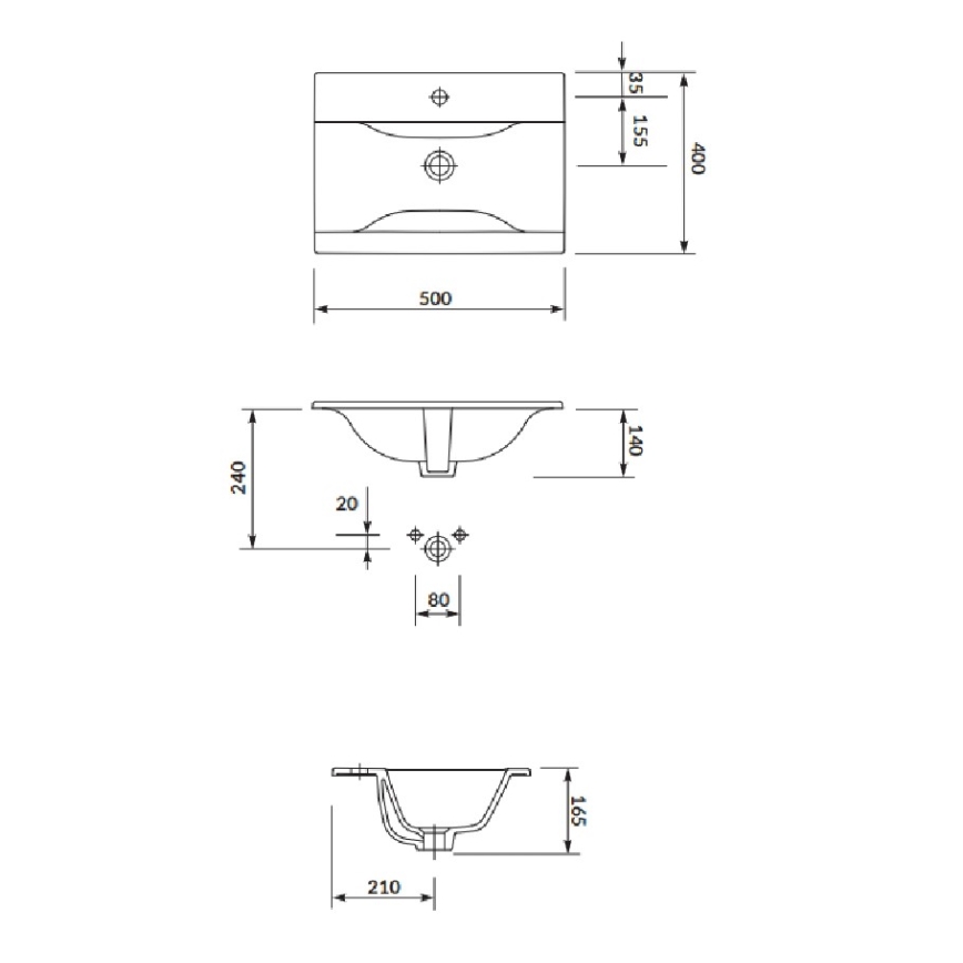 Cersanit S801-458 - Hangend wastafelmeubel NIKO 50 x 40 cm walnoot