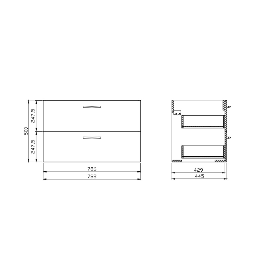 Cersanit S801-538 - Hangend badmeubel met wastafel NIKO 80x45 cm wit