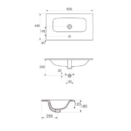 Cersanit S801-538 - Hangend badmeubel met wastafel NIKO 80x45 cm wit