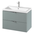 Cersanit S801-540 - Wandhangend badkamermeubel met wastafel TIRSO 80x60x45 cm mintgroen