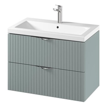 Cersanit S801-540 - Wandhangend badkamermeubel met wastafel TIRSO 80x60x45 cm mintgroen