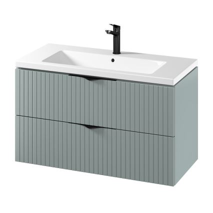 Cersanit S801-546 - Hangend badkamermeubel met wastafel TIRSO 100x60x45 cm mintgroen