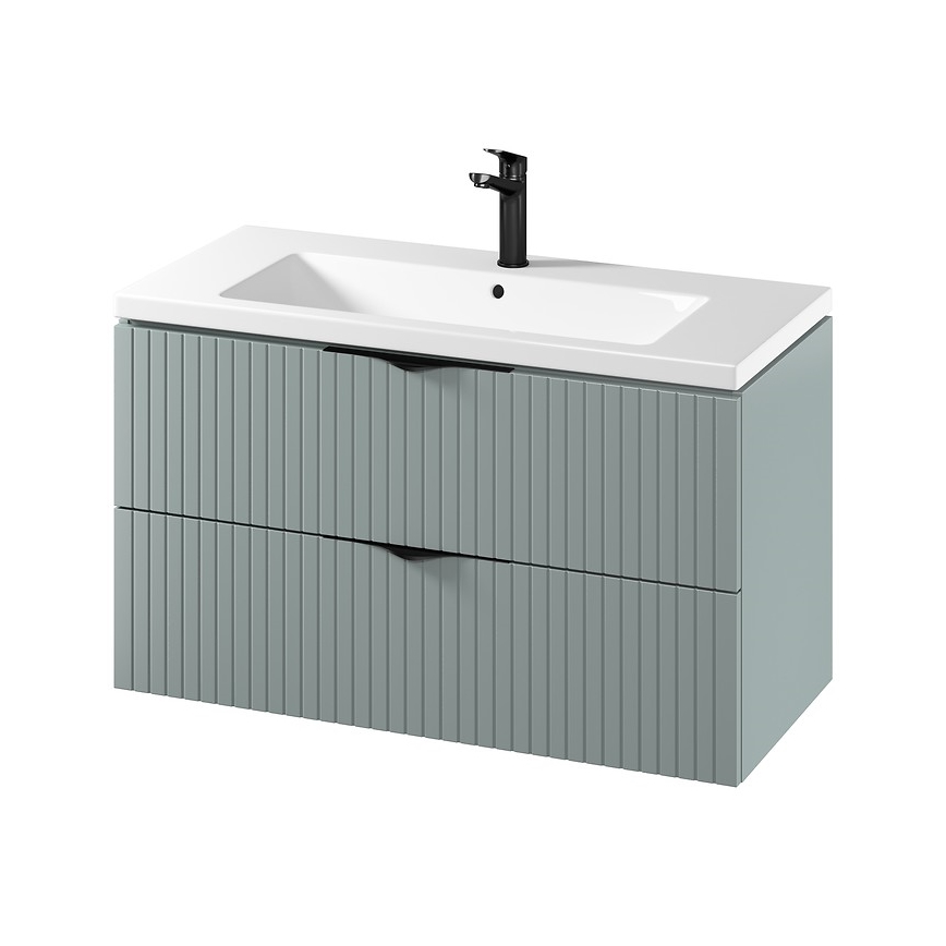 Cersanit S801-546 - Hangend badkamermeubel met wastafel TIRSO 100x60x45 cm mintgroen