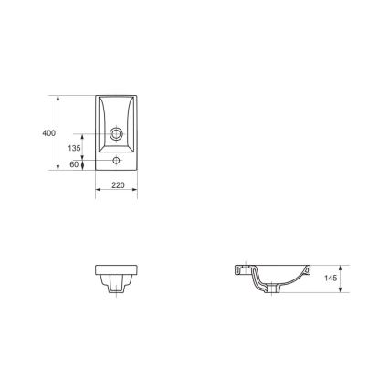 Cersanit S801-570 - Wandgemonteerde badkamerkast met wastafel MILLE 40x62x22 cm mintgroen