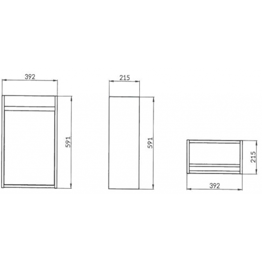 Cersanit S924-001 - Badkamerkast onder de wastafel CREA 59,3x39,2 cm glanzend wit