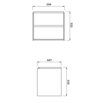 Cersanit S924-008 - Hangende badkamerskast onder de wastafel BARBARA 53,3x59,4 cm eiken