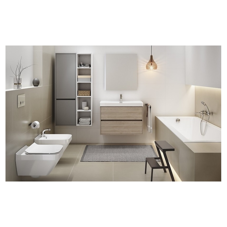 Cersanit S924-008 - Hangend badkamerkast onder wastafel CREA 60x54x45 cm eik