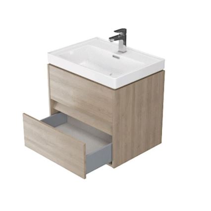 Cersanit S924-008 - Hangend badkamerkast onder wastafel CREA 60x54x45 cm eik