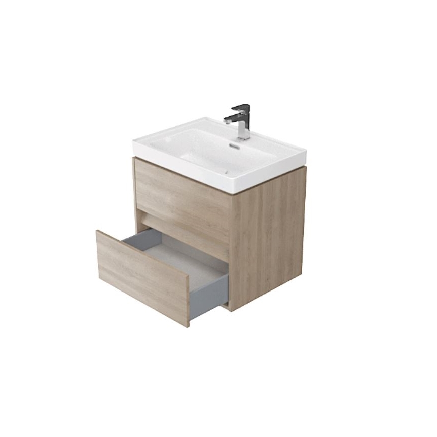 Cersanit S924-008 - Hangend badkamerkast onder wastafel CREA 60x54x45 cm eik