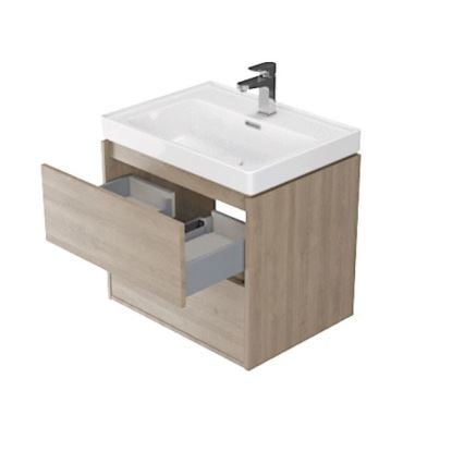Cersanit S924-008 - Hangend badkamerkast onder wastafel CREA 60x54x45 cm eik